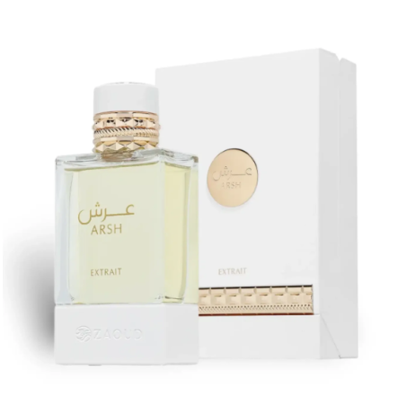 Fragrance World Arsh Extrait Extrait de Parfum 100 ml — товар и упаковка; полная композиция; на белом фоне; самый близкий кадр