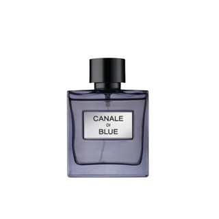 Fragrance World CANALE DI BLUE — арабский парфюм Fragrance World EDP 100 ml — товар спереди; полная композиция; на белом фоне