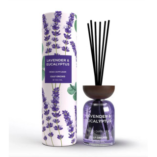 Gulf Orchid LAVENDER & EUCALYPTUS 150 ml — product van voren; close-up; op een witte achtergrond
