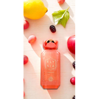 Fragrance World Elysia Lychee EDP 100 ml — toote vaade; lähivaade; lõhna koostisosadega