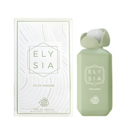 Fragrance World Elysia Pista Sundae EDP 100 ml — изображение товара; полная композиция; на белом фоне; самый близкий кадр
