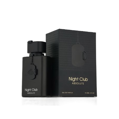 Fragrance World Night Club Absolute EDP 100 ml — упаковка товара; полная композиция; на белом фоне