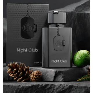 Fragrance World Night Club EDP 100 ml — упаковка товара; очень крупный план; на светлом фоне
