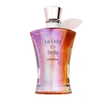 Fragrance World La Vida Es Bella Crystal EDP 100 ml — produkto vaizdas; artimas vaizdas; baltame fone