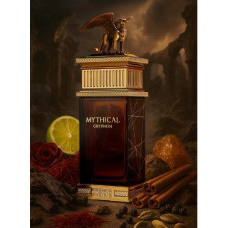 Mythical Gryphon EDP 100 ml — productweergave; zeer nabije close-up; op een witte achtergrond; meest nabije kadrering