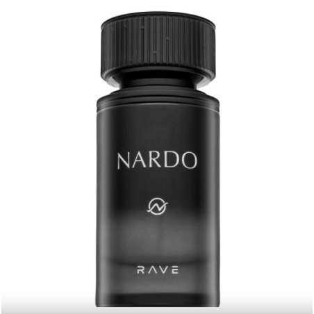 Lattafa Perfume Nardo Black EDP 100 ml — toote vaade; lähivaade; valgel taustal; lähim kadreering