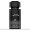 Lattafa Perfume Nardo Black EDP 100 ml — toote vaade; lähivaade; valgel taustal; lähim kadreering