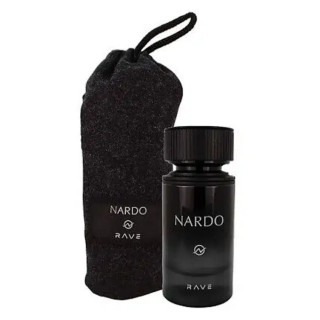 Lattafa Perfume Nardo Black EDP 100 ml — toote vaade; lähivaade; valgel taustal; kõige laiem kadreering