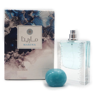Lattafa Perfume Marina EDP 50 ml — product view; close view; on a white background; closest framing