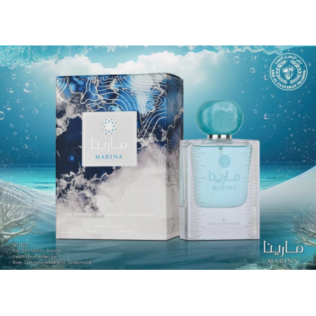 Lattafa Perfume Marina EDP 50 ml — product view; tight close-up; on a white background