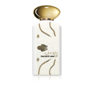 Lattafa Perfume Daloate Ana EDP 100 ml — prodotto visto frontalmente; composizione completa; su sfondo bianco