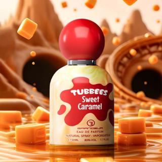 Grandeur Tubbees Sweet Caramel EDP 50 ml — изображение товара; очень крупный план; на светлом фоне