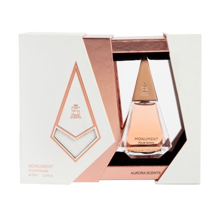 Aurora Scents Monument Pour Femme EDP 75 ml — упаковка товара; полная композиция; на белом фоне