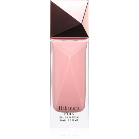 Aurora Scents Habanera Pink EDP 80 ml — produkto pakuotė; artimas vaizdas; baltame fone; plačiausias kadras