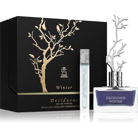 Aurora Scents Deciduous Winter EDP 100 ml — toote pakend; väga lähivõte; valgel taustal