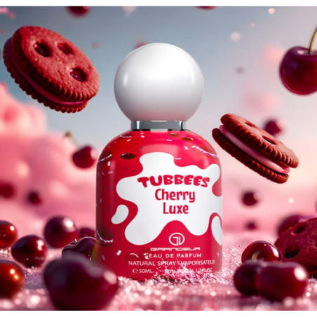 Grandeur Tubbees Cherry Luxe EDP 50 ml — изображение товара; очень крупный план; на светлом фоне