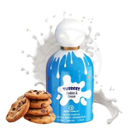 Grandeur Tubbees Cookies & Cream EDP 50 ml — изображение товара; крупный план; с ингредиентами аромата