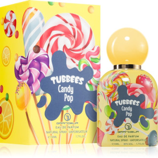 Grandeur Tubbees Candy Pop EDP 50 ml — упаковка товара; очень крупный план; на белом фоне