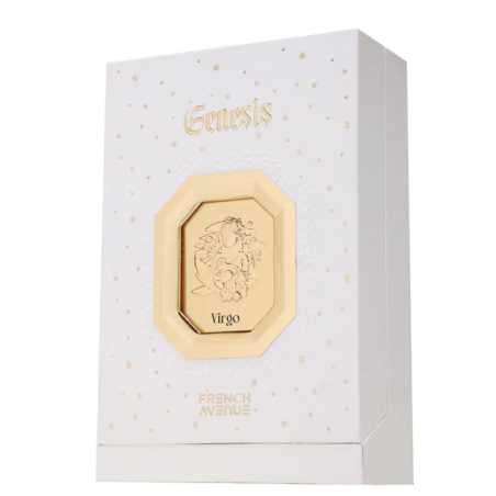 Fragrance World Genesis Virgo (Neitsi) EDP 100 ml — toote vaade; lähivaade; toote infograafika; kõige laiem kadreering