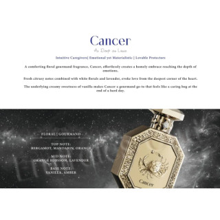 Fragrance World Genesis Cancer (Рак) EDP 100 ml — изображение товара; крупный план; информационная графика товара