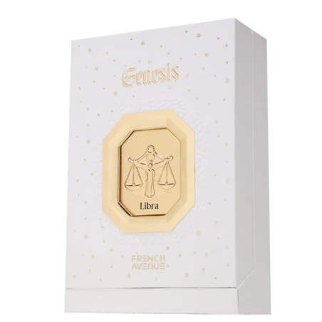 Fragrance World Genesis Libra (Kaalud) EDP 100 ml — toote vaade; lähivaade; toote infograafika; kõige laiem kadreering