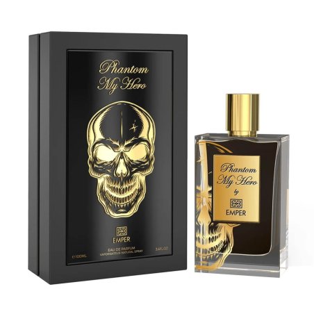 Emper Phantom My Hero EDP 100 ml — product en verpakking; close-up; op een witte achtergrond