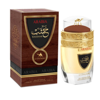 Emper Arabia Khashab EDP 100 ml — toode stiliseeritud keskkonnas; lähivaade; valgel taustal