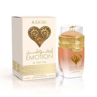 Emper Arabia Emotion EDP 100 ml — productverpakking; volledige compositie; op een witte achtergrond