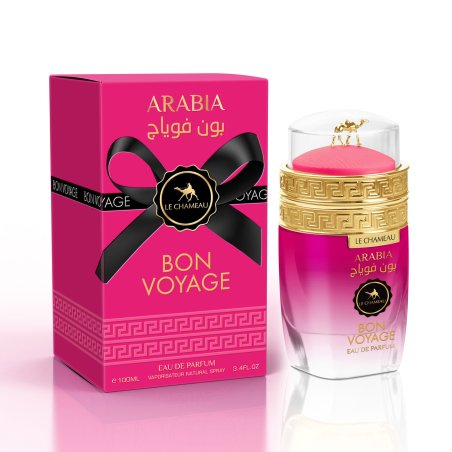 Emper Arabia Bon Voyage EDP 100 ml — productverpakking; close-up; op een witte achtergrond