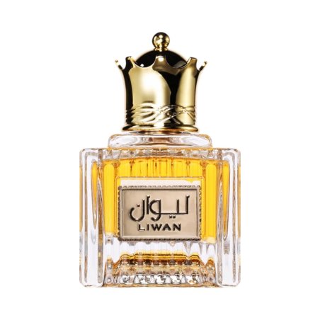 Lattafa Perfume Liwan EDP 100 ml — vedere a produsului; compoziție completă; pe fundal alb