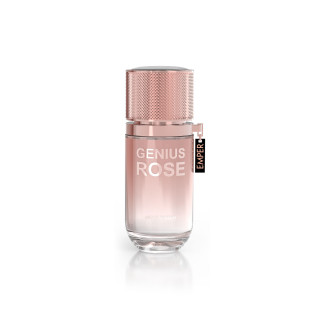 Emper Genius Rose EDP 25 ml — товар спереди; широкая композиция; на белом фоне
