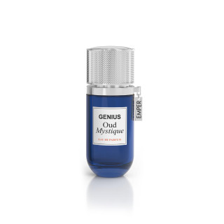 Emper Genius Oud Mystique EDP 25 ml — товар спереди; широкая композиция; на белом фоне