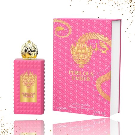 Emper Perilous Ember EDP 90 ml — изображение товара; очень крупный план; информационная графика товара