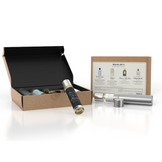 Emper Gift Travel Set II EDP 15 ml × 4 — toote pakend; lähivaade; valgel taustal; lähim kadreering