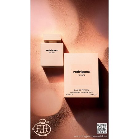 Fragrance World Redriguez Poudre EDP 100 ml — изображение товара; крупный план; на белом фоне