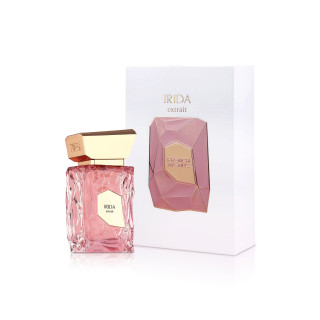 Fragrance World Irida Extrait Extrait de Parfum 100 ml — упаковка товара; широкая композиция; на белом фоне