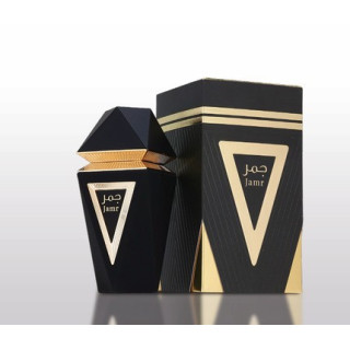 Fragrance World Jamr Black EDP 100 ml — упаковка товара; крупный план; на белом фоне; самый широкий кадр