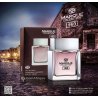 Fragrance World Marque 160 EDP 25 ml — product in een gestileerde setting; zeer nabije close-up; buiten