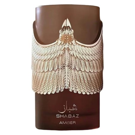 Fragrance World Shabaz Amber EDP 100 ml — toote vaade; lähivaade; valgel taustal