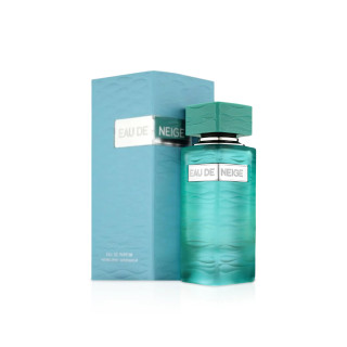 Fragrance World Eau De Neige EDP 90 ml — productverpakking; volledige compositie; op een witte achtergrond