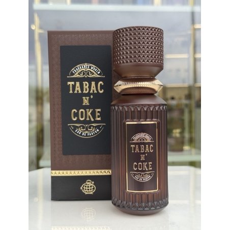 Fragrance World Tabac N' Coke EDP 100 ml — product view; tight close-up; on a white background; widest framing