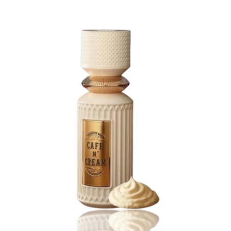 Fragrance World Cafe N' Cream EDP 100 ml — produktvisning; nærbillede; på hvid baggrund