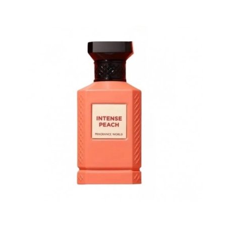 Fragrance World Intense Peach EDP 80 ml — изображение товара; полная композиция; на белом фоне