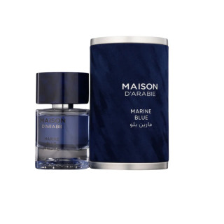 Fragrance World D'Arabie Marine Blue Maison EDP 80 ml — изображение товара; полная композиция; на белом фоне