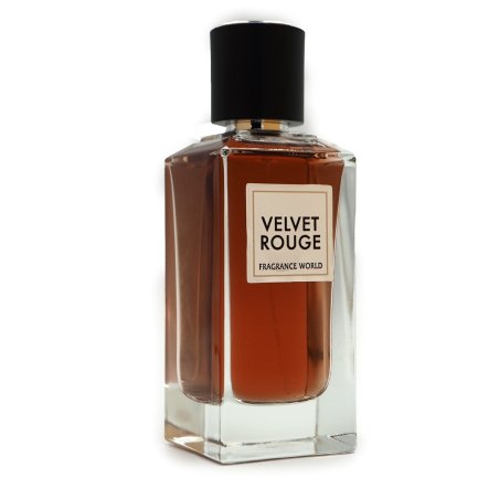 Fragrance World Velvet Rouge EDP 100 ml — toote vaade; lähivaade; valgel taustal