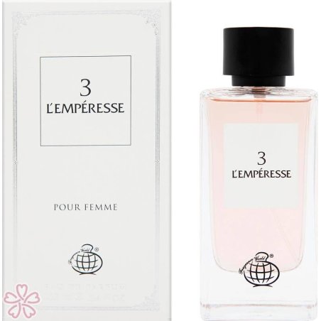 Fragrance World 3 L' Emperesse EDP 100 ml — изображение товара; крупный план; на белом фоне; самый широкий кадр