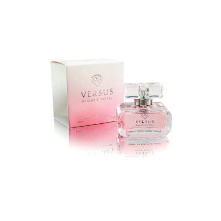 Fragrance World Versus Bright Crystal EDP 100 ml — toode ja pakend; lai kompositsioon; valgel taustal