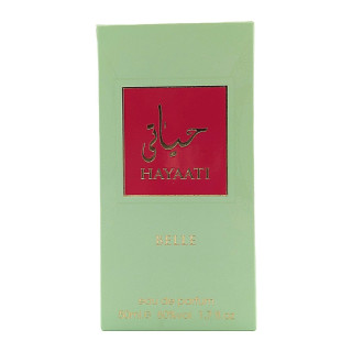 Fragrance World Hayaati Belle EDP 50 ml — toote vaade; lähivaade; valgel taustal