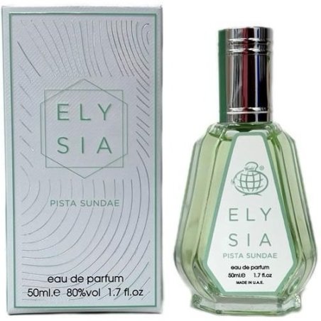 Fragrance World Elysia Pista Sundae EDP 50 ml — изображение товара; очень крупный план; на белом фоне