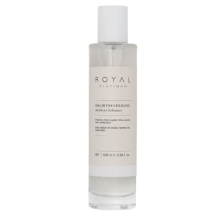 Royal Platinum MALDIVES Cologne 100 ml — изображение товара; крупный план; на белом фоне; средний план
